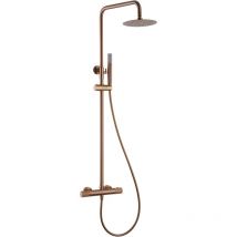 Ensemble de douche avec thermostatique Modèle LINE Couleur Or Rose Finition en Or rose brossé [ IMEX ]