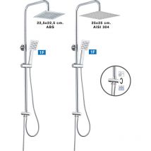 AQG - Columna de Ducha Wind Blu rd sin grifería, Rociador abs de Ø24 cm.