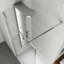 Laneri - Columna ducha hidromasaje panel alcachofa lluvia de acero mod. Alaska