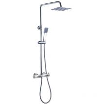 Columna Ducha extralarga monomando verara cuadrada de 100-150 cm acabado cromo brillo fabricado en latón - Kibath