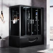 Boreal Sauna - Combi Balneo douche Hammam cbh black Archipel 179x97 - droite