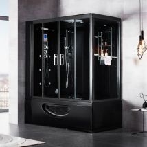 Boreal Sauna - Combi Balneo douche Hammam cbh black Archipel 179x97 - gauche