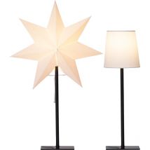 Star Trading Tischlampe 'Frozen' mit Wechselschirm, weiß, 55cm/42cm