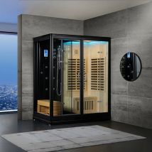 Combi Sauna Infrarouge Douche Hammam Boreal IR-H 180D BLACK - Droite