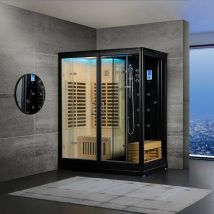 Combi Sauna Infrarouge Douche Hammam Boreal ir-h 180G black - gauche