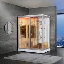 Combi Sauna Infrarouge Douche Hammam Boreal IR-H 180G - Gauche