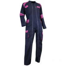 Combinaison de travail femme bicolore double zip Bleu foncé/rose orge - 401021 LMA taille 3
