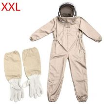 DPZO Combinaison d'apiculteur - Tenue professionnelle d'apiculture avec gants, vêtement à capuche de protection pour apiculteurs contre les guêpes,