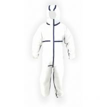 Combinaison de Protection Taille l avec capuchon Cat. iii type 5 et 6 - Polypropylène - Élastique sur poignets, Chevilles, Capuche, Blanc - Keli