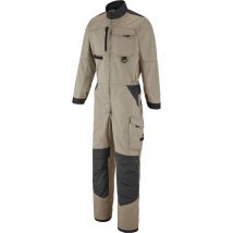 Lafont Schutzanzug Beige/Anthrazit Grau XS – Reißverschluss-Frontmontur – Reflektierende Details – Elastische Seiten – Knie- und Oberschenkeltaschen