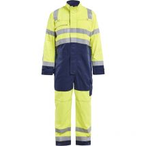 Combinaison de travail manches longues haute visibilité 6373 - Jaune fluo/Marine 52
