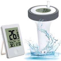 Combinaison Thermomètre Température Wireless d'eau lcd avec Récepteur Numérique Exterieur Interieur,pour Aquarium,Spa