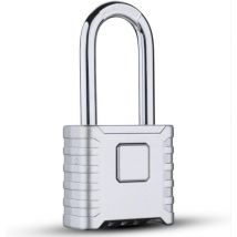 Combination Lock, Heavy Duty Long Shackle Stainless Steel Padlock - 4-Wheel Combination Lock for Gym Lockers, Storage Units, Sheds, Garages, Fences