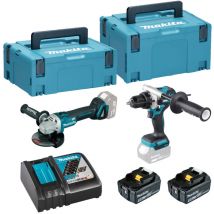 Makita - DLX2413TJ Kit combiné DGA504Z + DHP486Z + BL1850Bx2 5.0Ah