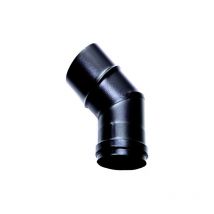 Courbe 45 conduit de fumee dn 100 emaille peint 600 degres pour poele a pellets ou a bois tube noir en acier Made in Italy