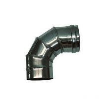 Cheminee Coude reglable 0-90 conduit de fumee DN 200 tuyau en acier inoxydable 316
