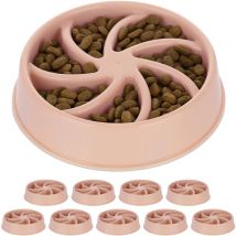 Set 10 Comederos Antivoracidad Perro, Cuenco Antiansiedad, Comida Lenta, Apto Lavavajillas, 600 ml, Rosa