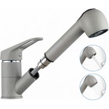 P&k - Auralum Grifo Cocina con Ducha Extraible 70cm, Grifo de Fregadero con 2 Modos de Rociador, Giratorio a 360° Grifo Fregadero Monomando, Agua