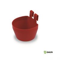 Comedero plástico con ganchos rojo - Gaun