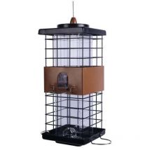 Comedero para pájaros a prueba de ardillas, comederos metálicos para exteriores, que atraen pinzones, cardenales, carboneros y otras aves silvestres,