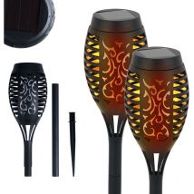 2 Pack Lampe Solaire Flamme Exterieur, Torche Solaire Jardin, IP65 étanche led Lumières Pour Jardin, Porche, Pelouse - Comely