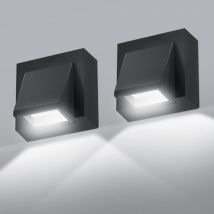 2 Pezzi Applique Extérieur Mural, 5W cob Applique Murale Exterieur led, 6000K Luce Freddo IP65 Impermeabile Lampe Murale Extérieures in Alluminio per