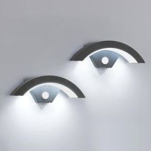 Comely 2 Pièces Applique Murale Led Extérieur Avec Détecteur De Mouvement, 24w Ip65 Etanche Moderne Luminaire Murale, Éclairage Extérieur Noir Pour 