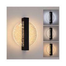 Applique Murale led 12W, Lampe Murale Moderne en Aluminium, Noir, Applique Murale Intérieure Ronde en Acrylique pour Salon, Chambre, Escalier,