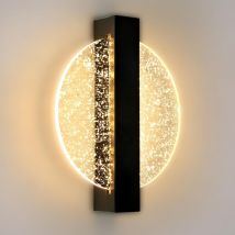 Applique Murale led 12W, Lampe Murale Intérieure Moderne en Aluminium, Noir Applique Murale Intérieure Acrylique Ronde pour Salon, Chambre, Escalier,