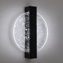 Comely - Applique Murale Led 12w, Lampe Murale Moderne En Aluminium, Noir, Applique Murale Intérieure Ronde En Acrylique Pour Salon, Chambre, Escalier