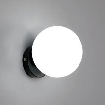 Applique Murale d'intérieur, Appliques Moderne et Minimaliste, Lampe Murale Sphérique E27 Noire pour Chambre à Coucher Balcon Couloir (Source