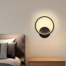 Applique Murale Intérieure led, 12W 1350LM Ronde Lampe Murale Moderne, 3000K Blanc Chaud Aluminium Applique Murale pour Salon, Chambre, Couloir,