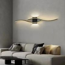 Applique Murale led Intérieure, Noir Lignes Simples 27W 3000LM Lampe Murale led Moderne, Éclairage Luminaire Mural led pour Chambre, Salon, Couloir,