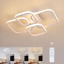 Comely - Dimmable led Ceiling Light with Remote Control, 48W 5400LM Modern Ceiling Lamp 3000K-6500K, Acrylic led Ceiling Light Fixture for Living