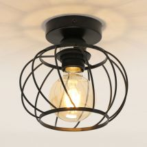 Comely - E27 Moderna lámpara de techo de metal, mini redonda semi empotrada lámpara de techo, lámpara de techo de hierro para dormitorio cocina