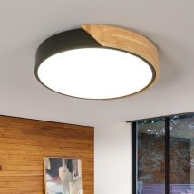 COMELY Holz LED -Deckenleuchte 30W moderne runde Deckenlampe perfekt für Schlafzimmer Badezimmer Küche Wohnzimmer Büro Ø30 cm Weißes Licht 4500k
