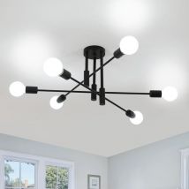 COMELY Industrial Ceiling Light, 6 Lights Vintage Sputnik Chandelier, Modern Metal Pendant Light Fixture E27 Base Retro Ceiling Lamp for Living Room