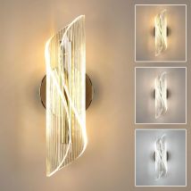 Innen-LED-Wandleuchte, 16W, modernes Design aus Acryl, dimmbar 3000K & 4500K & 6500K, Wandbeleuchtung für Schlafzimmer, Wohnzimmer, Flur - Gold