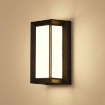 Comely - Lampada da parete a led nera per interni ed esterni 18W bianco caldo 3000K impermeabile IP65 per garage terrazza e giardino