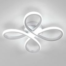 Comely - Lámpara de techo led de 30 w y 3500 lm con diseño floral creativo, lámpara de techo led de acrílico plateado para dormitorio, sala de estar,