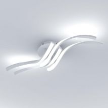 Comely - Lámpara de techo led moderna, 32 w, 3600 lm, 60 cm, de aluminio blanco, para dormitorio, salón y pasillo. Luz blanca fría de 6500 k [Clase
