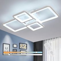 Comely - Lámpara de techo led moderna, regulable, 54 w, con control remoto/aplicación, 3000 K-6500 k, cuadrada, para sala de estar, dormitorio y