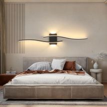 Comely - led Indoor Wall Light, 89CM led Long Modern Wall Lamp Living Room 27W 3037LM, Black Wall Light Design Lines for Bedroom Hallway Staircase,