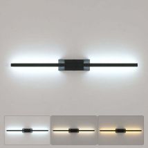 Comely - LED-Wandleuchte für den Innenbereich, 8 w, schwarze Wandlampe, 6500 k, kaltweißes Licht, lange parallele Wandleuchte für Wohnzimmer, Flur,