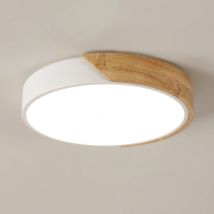 COMELY Luce a soffitto a LED in legno 30w lampada a soffitto rotondo moderno perfetto per camera da letto cucina da cucina soggiorno ufficio Ø30 cm