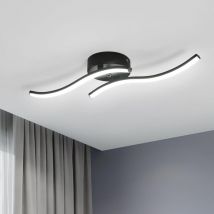 Comely - Modern Acrylic led Ceiling Light, Indoor Chandelier Ceiling Lamp Fixture for Bedroom, Living Room, Kitchen - 12W - Black - 6500K White Light