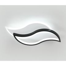 Comely - Moderne LED-Deckenlampe, 28W 2800LM LED-Kronleuchter Schwarz, Kreatives Blattdesign, Acryl-Deckenlampe für Schlafzimmer, Wohnzimmer,