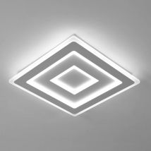 Comely - Moderne led Deckenleuchte Quadratisch, led Deckenlampe 52W, Deckenleuchte aus Weißem Acryl ø 40cm für Schlafzimmer, Wohnzimmer, Flur (6500K
