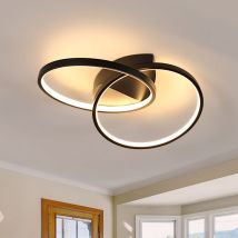 Comely – Plafonnier Led Moderne Noir 33w 3712lm 3000k – Éclairage Intérieur Design Pour Salon Et Chambre – Structure En Fer Et Aluminium