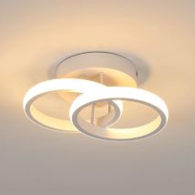 COMELY Plafoniera a LED con 2 Anelli, Stile Moderno, Illuminazione per Ingresso, Balcone, Corridoio, Cucina, Soggiorno, 22W - Bianco - Luce Calda